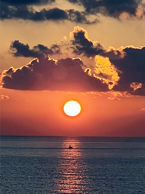Tramonto al mare di Lampedusa e la Paranza